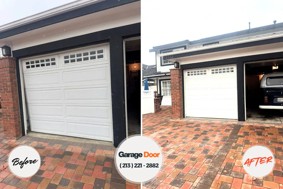 Before and after: garage door repair Greenwood, PA